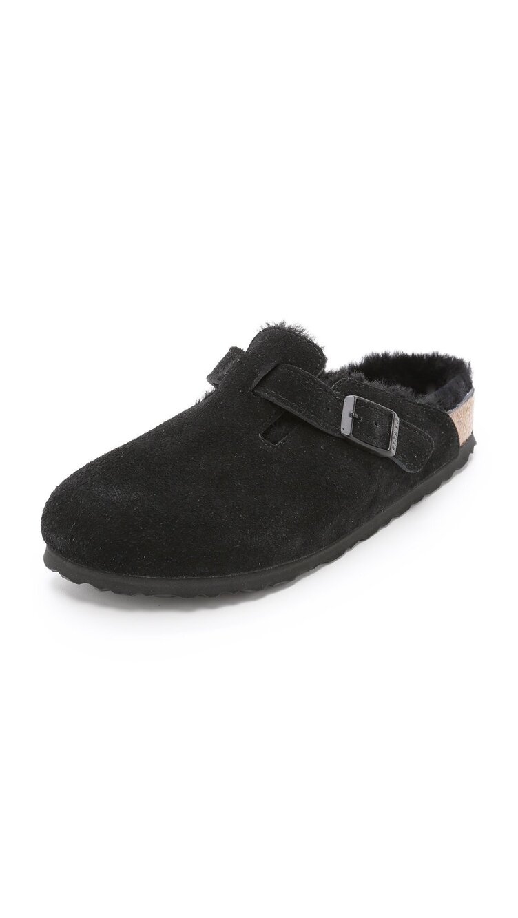 Birkenstock 25988339 Boston Blk W/Blk SHR Sd 39